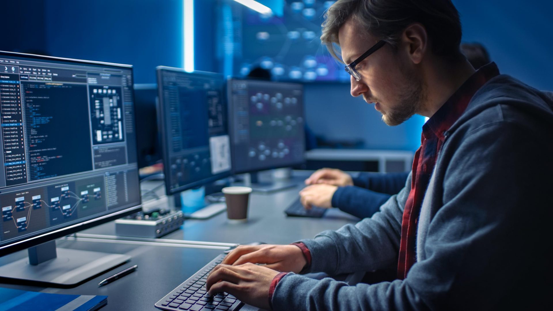 Professional working on the computer